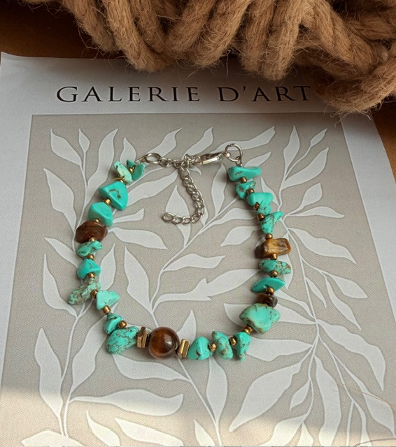 دستبند فیروزه وچشم ببر