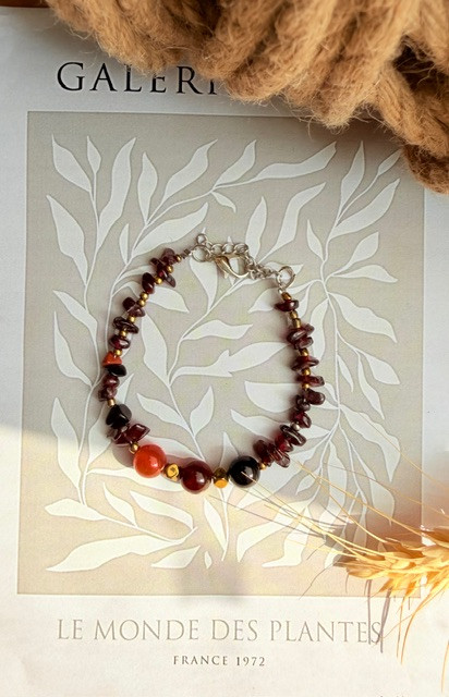 Bracelet | Budget-Friendly Grade 1 | Birth Month | Garnet Stone | Agate Stone | January | October | May | June | B breth 06