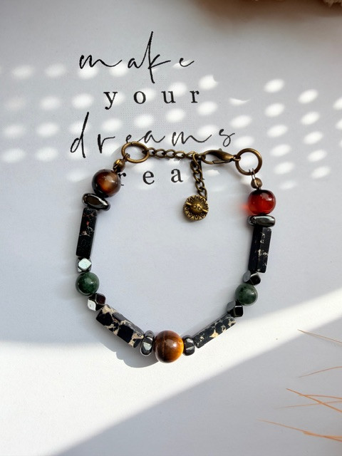 Men's/Women's Bracelet | Tiger's Eye | Agate | Moss Agate | Protection Stone | Wealth Attraction Stone | African Turquoise | May | June | September