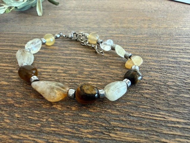 Bracelet | Men's | Women's | Citrine | Tiger's Eye | Agate | May-Jun | Aug-Sep | Apr-May | Jun-Jul | Jul-Aug | Wealth Attraction | Evil Eye Protection | Negative Energy Removal