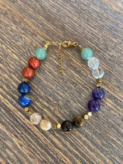 Natural 7 Chakra Bracelet for Women & Men | Handmade Genuine Gemstones | Size 8 & 10 | Bounty Accessories