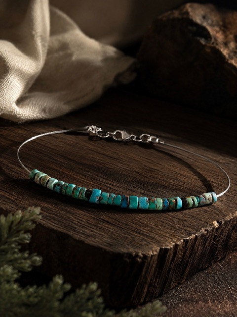 Handmade Natural Nishapur Turquoise Heishi Bracelet | Minimal Unisex Design | Bounty Accessories